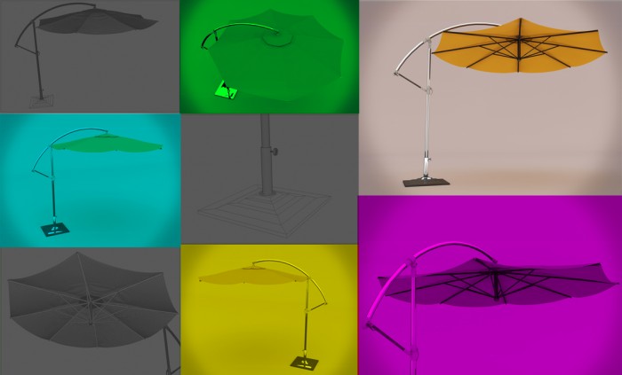 3d model of patio umbrella