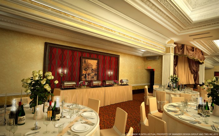 Banquet Hall Area. Servery station