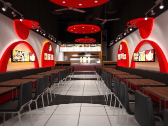 red version_ fast food restaurant