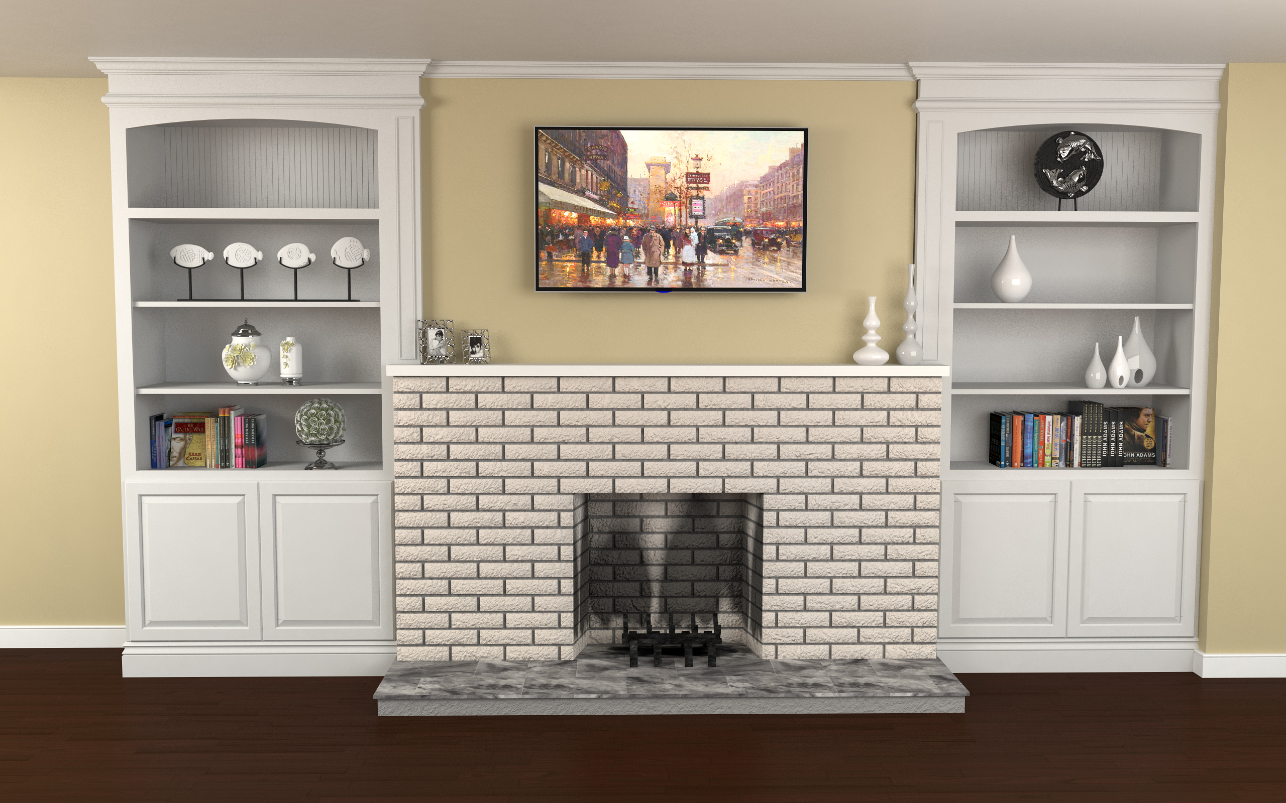 Build In Shelving Unit Smanzer Design, Fireplace Shelving Units